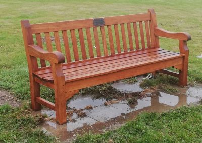 Pressure washing and restoration of park benches